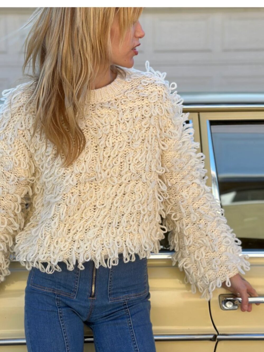 Stoned Immaculate Sweet Jane Sweater in cream